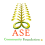 Gold Fern shape symbol with green rim. text in red: "ASE" Text in green: Community Foundation